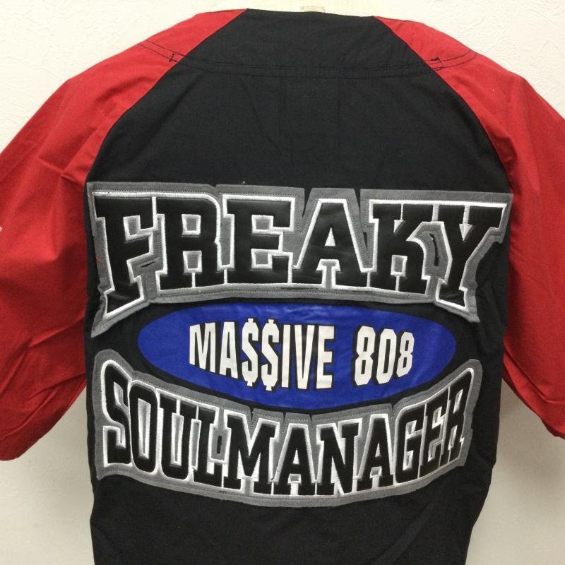 古着 FREAKY MASSIVE フリーキー マッシブ 90's フルデコ ベースボールシャツ ビッグサイズ HIP HOP 609 L ロゴ、文字_画像6