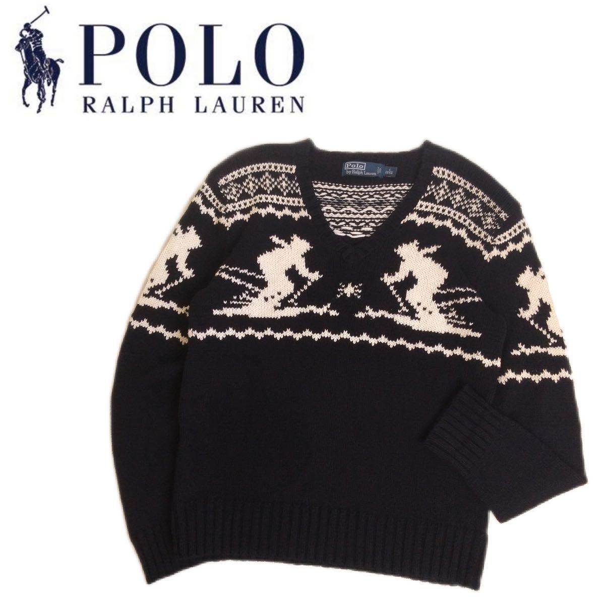 極美品 カシミヤ アンゴラ混 Polo Ralph Lauren スキー ノルディック