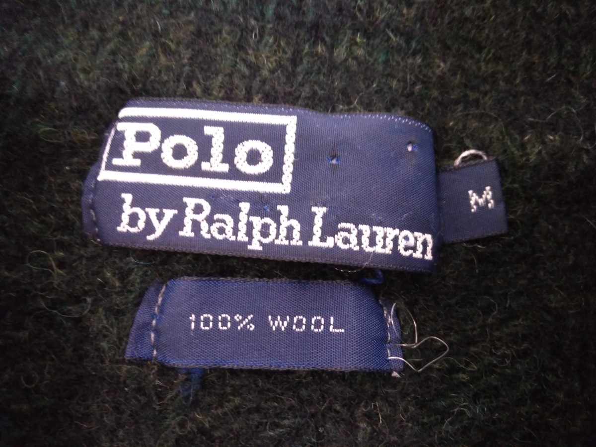 極美 90s 当時物 Polo Ralph Lauren ショールカラー 肉厚 ウール ミックスニット セーター メンズM ラルフローレン ビンテージ RRL 231098_画像5