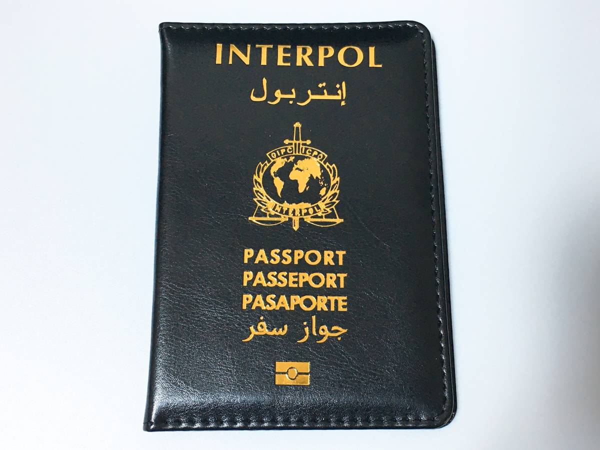 ◆ ICPO インターポール INTERPOL 国際刑事警察機構 外交用 パスポートカバー ほぼ世界共通 IC旅券対応タイプ パスポートケース ◆_画像2