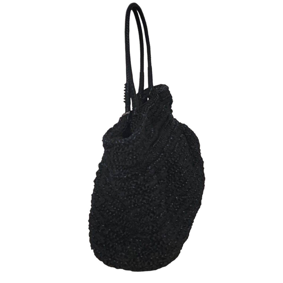 【極美品】アンテプリマ ANTEPRIMA クリスタッロ フィオッコ cristallo fiocco リボン装飾 ワイヤーバッグ 黒 ハンドバッグ