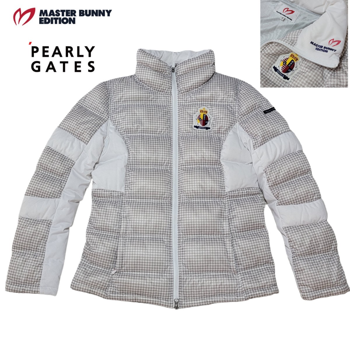 【希少】千鳥格子 マスターバニーエディション MASTER BUNNY EDITION ダウンジャケット PEARLY GATES パーリーゲイツ L ハウンドトゥース