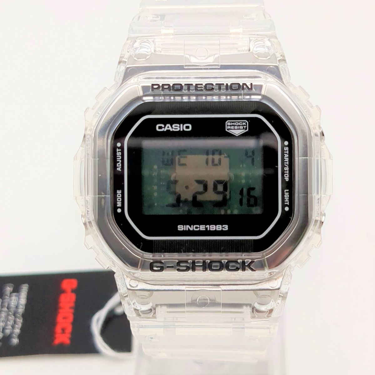 未使用品 CASIO カシオ Ｇ‐SHOCK 40周年モデル DW-5040RX 腕周り約15c〜約22cm 腕時計 ラバー クリアカラー 箱付 ◆3102/掛川店_画像1