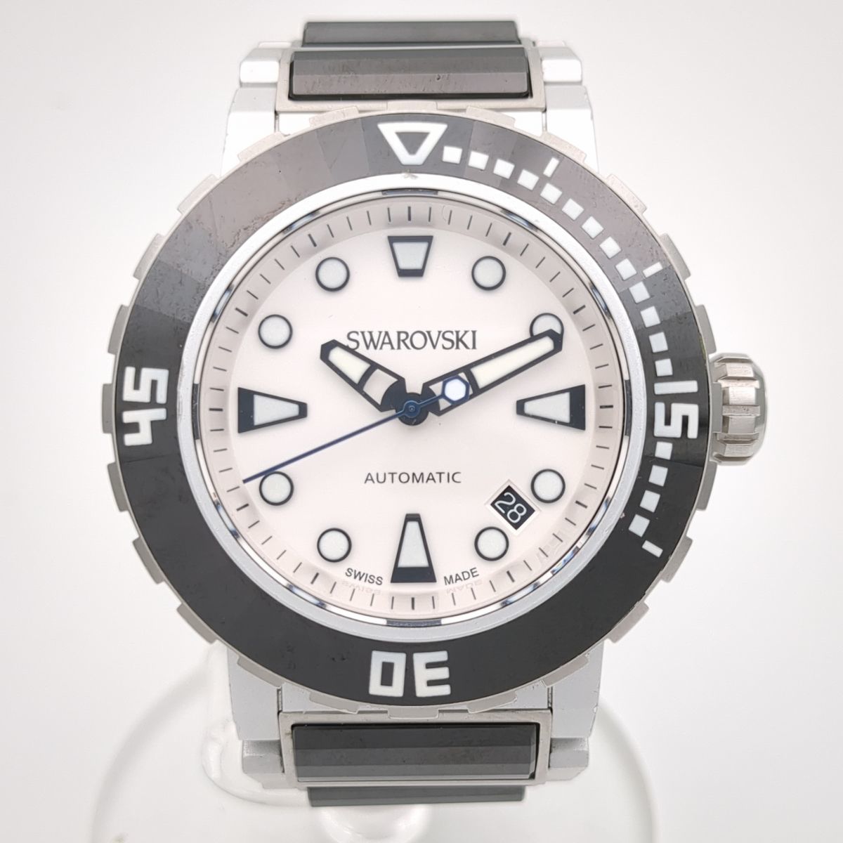 スワロフスキー　1194063　自動巻き　SS　アルミニウム　ホワイト　メンズ　SWAROVSKI　腕時計　中古　◆3114/高洲店