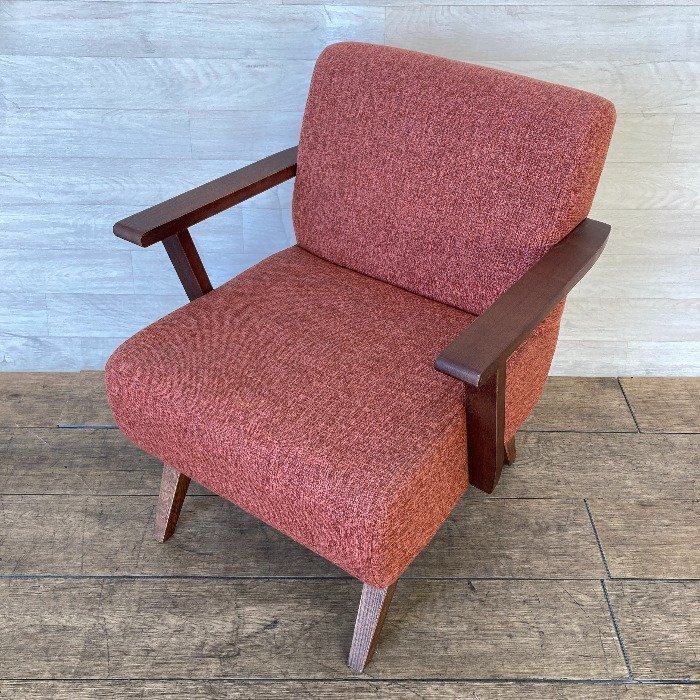 大人気新品 中古 ダイニングチェア レッド ソファ 1人用 リビング