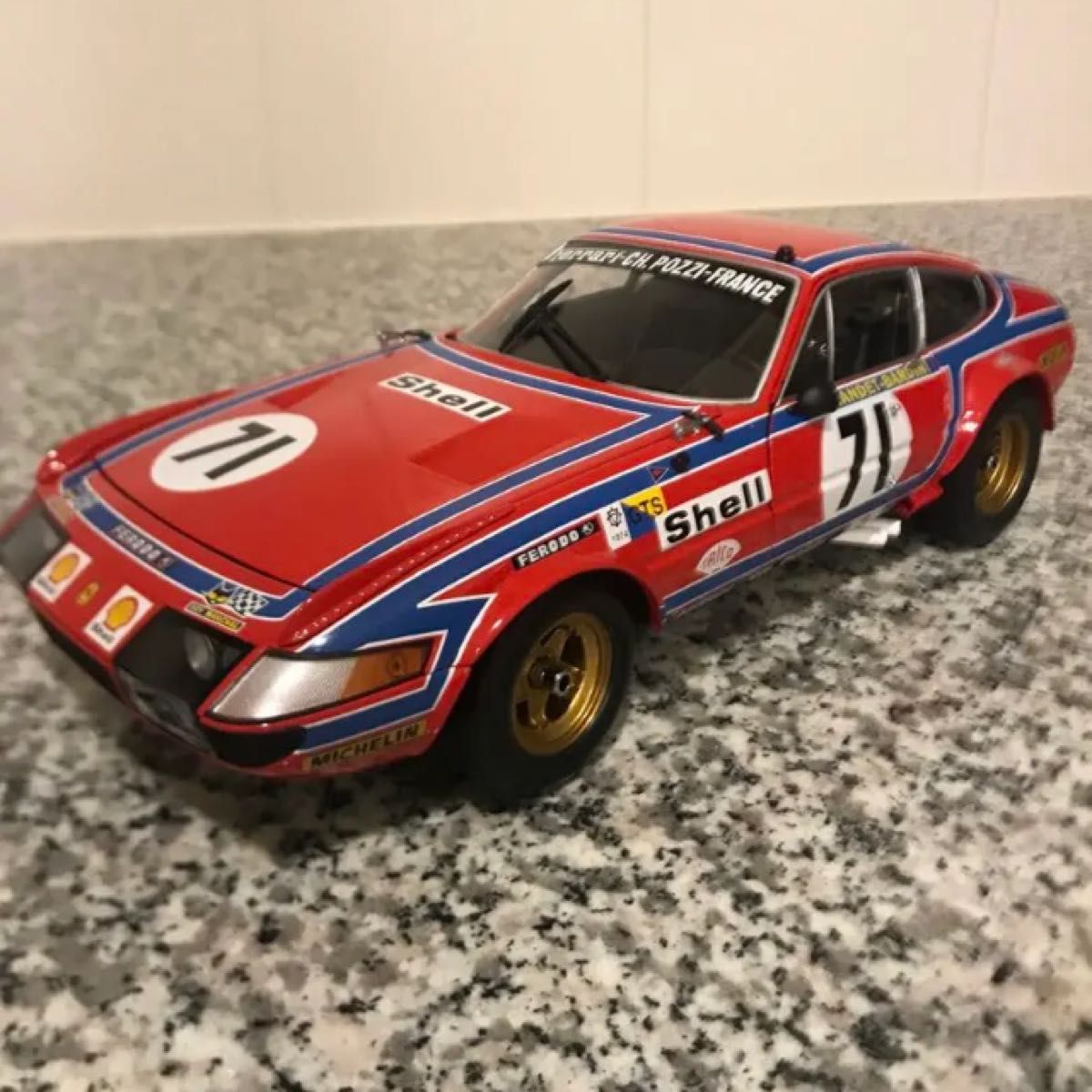 フェラーリ365GTB4デイトナ コンペツォーネ  No.71  ルマン　1974年　クラシックフェラーリゴールドホイール