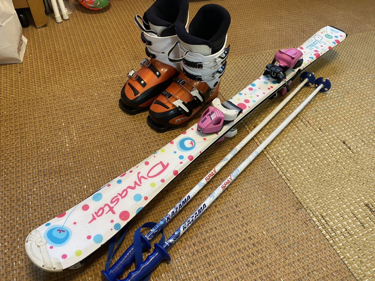 子供用スキーセット 板ディナスター120cm ブーツロシニョール23.5cm ストック付き　送料無料