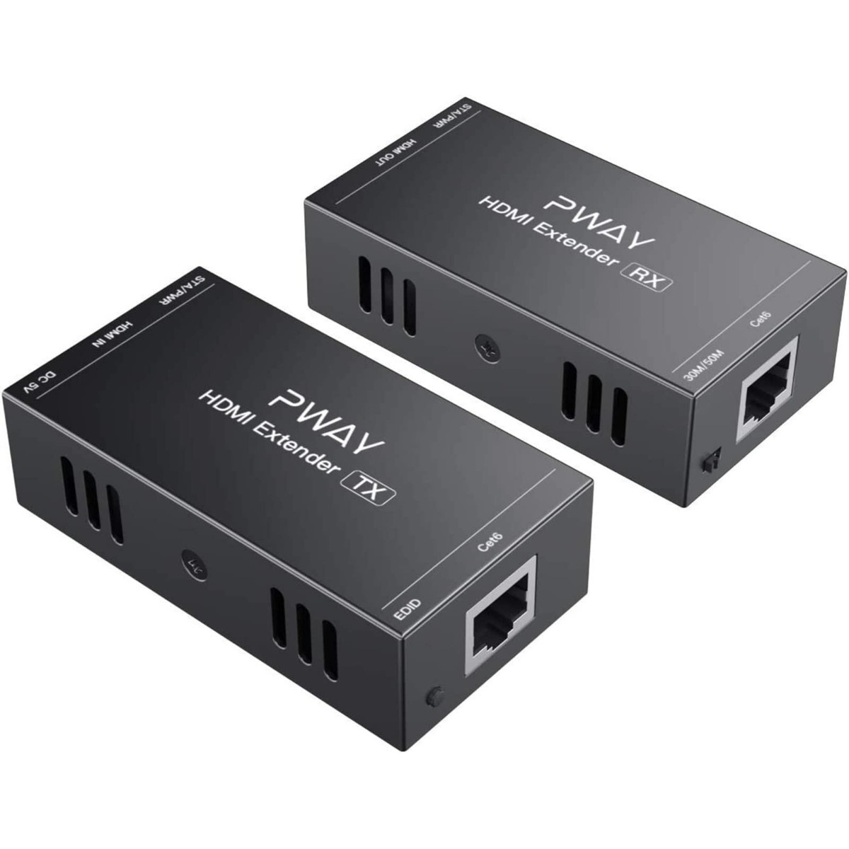 PWAY HDMI エクステンダー 165FT/50M ロスレス伝送 対応Cat5e/6/7 フルHD 1080P サポート 3D EDID One 電源 LAN 変換 エクステンダーLAN_画像1