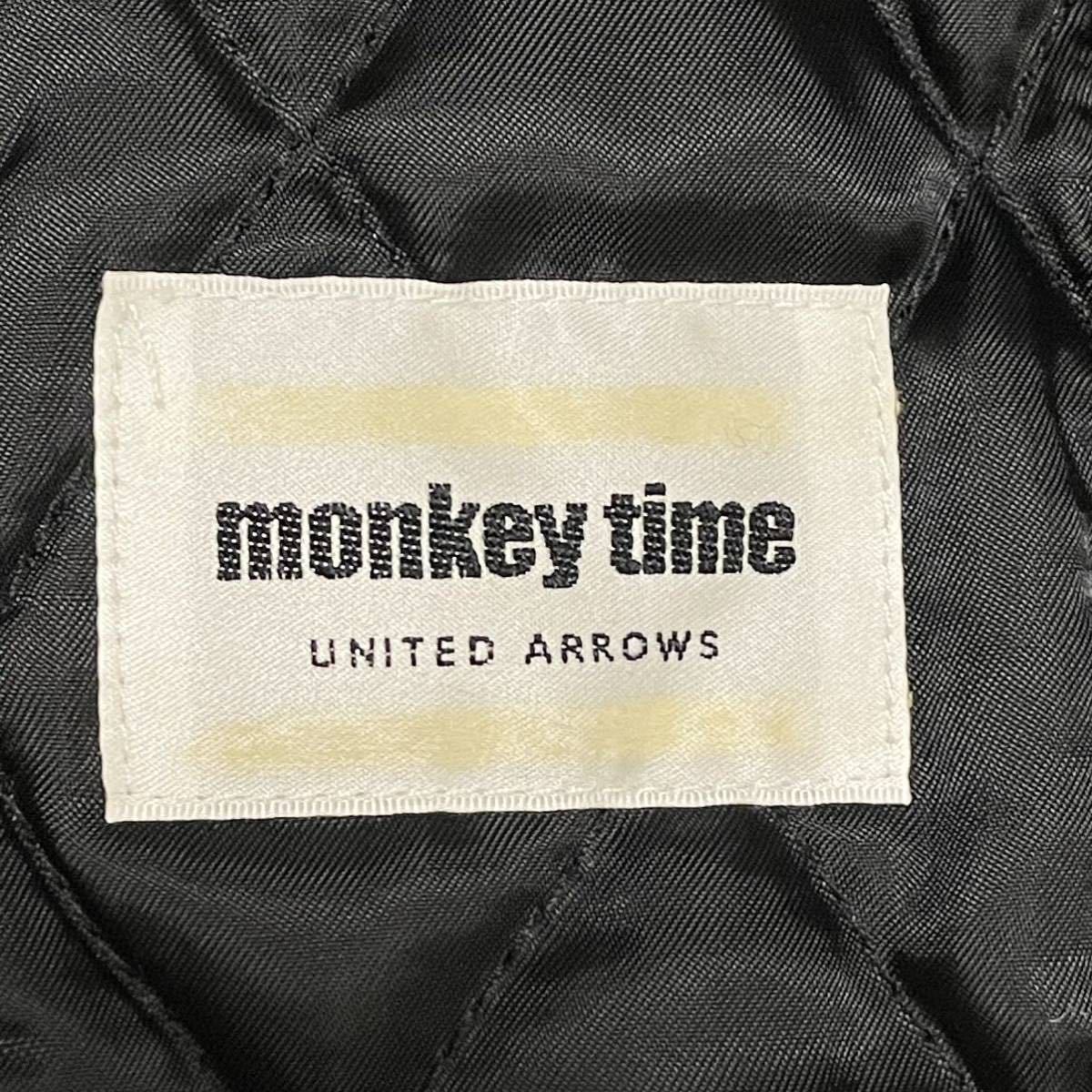 美品！MONKEY TIME モンキータイム レザーブルゾン ユナイテッドアローズ キルティング カウレザー 牛革 ムートン 切替 ジャケット M 3446_画像9