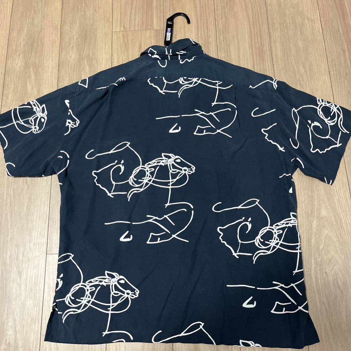スペシャル ホース柄 90s ポロ ラルフローレン 紺×白 レーヨン スペシャル ホース柄 90s ポロ ラルフローレン 紺×白 レーヨン