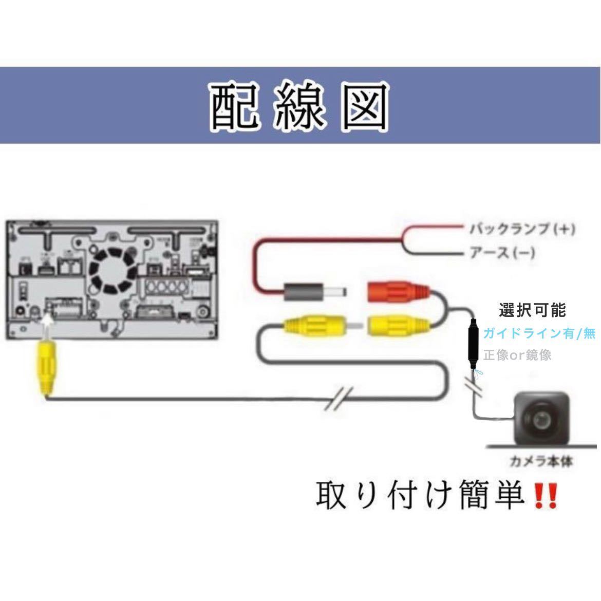 ECLIPSE イクリプス ナビ対応 AVN-ZX02i / AVN-G02 / VN-FO2i / UCNVG02高画質 リアバックカメラ_画像3