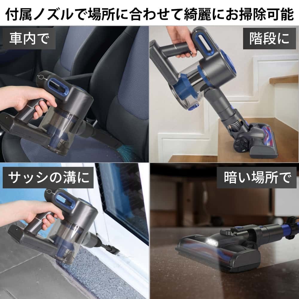 超軽量 コードレス 掃除機 強力なブラシレスモーター ワンタッチ ハンディ 掃除機_画像3