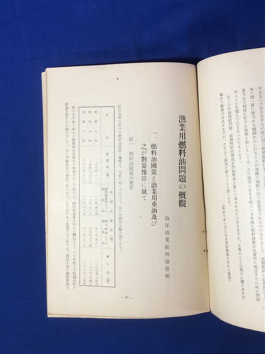 CJ1628ア●海洋漁業 第5号 税制改革と燃料国策 海洋漁業振興協会 昭和11年12月 漁業用燃料油問題の概観/戦前_画像6