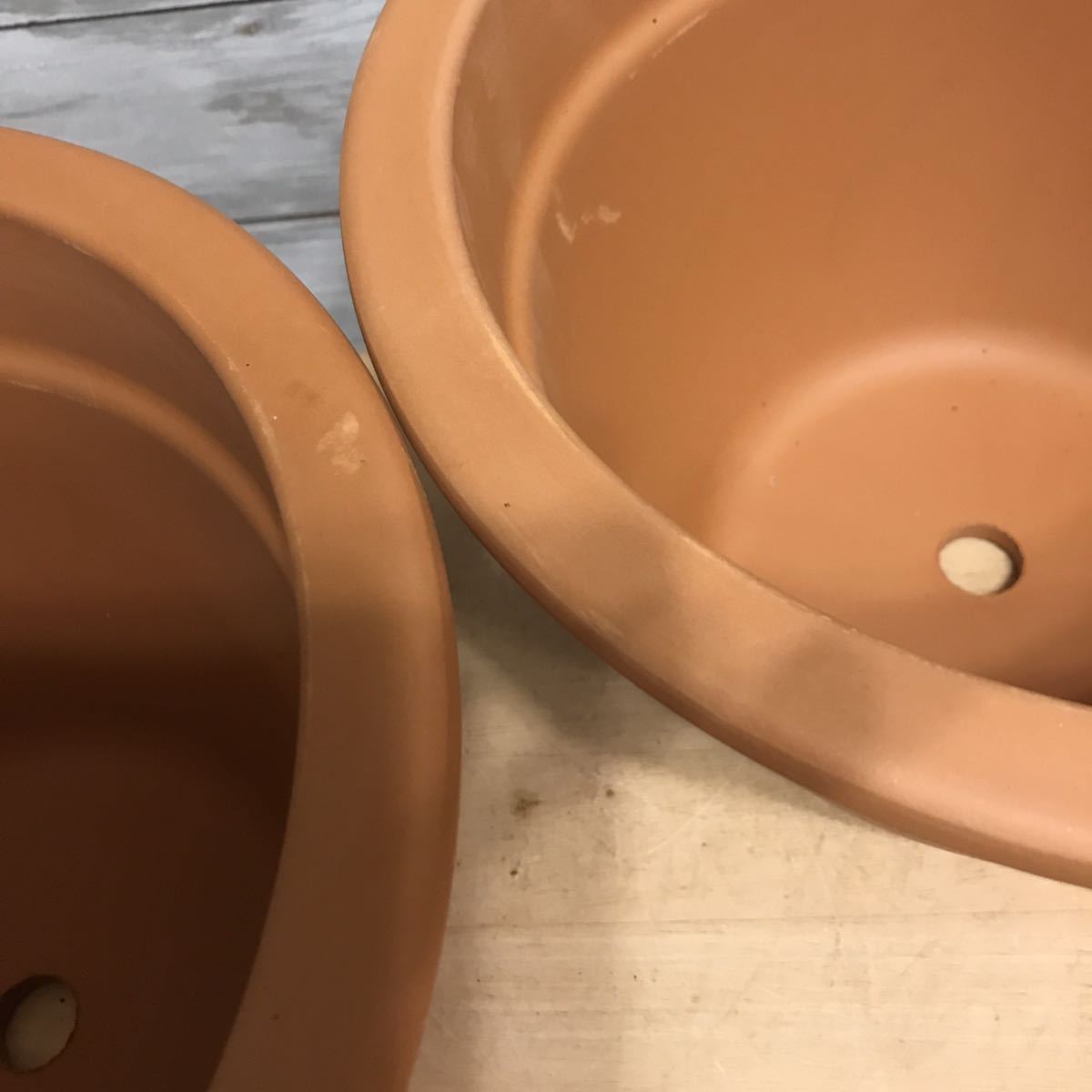 【未使用　2個】イタリア　テラコッタ鉢 シンプル鉢　ガーデニング 寄せ植え_画像4