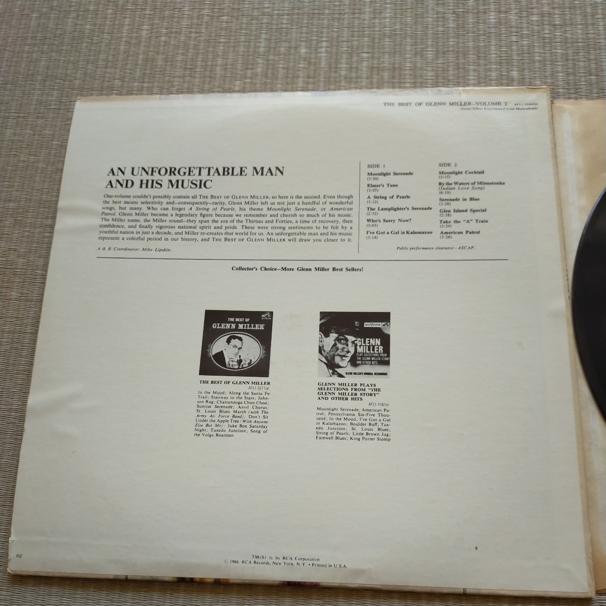 LPレコード ザ・ベストオブ グレンミラー Vol.2 THE BEST OF GLENN MILLER VOLUME 2の画像7
