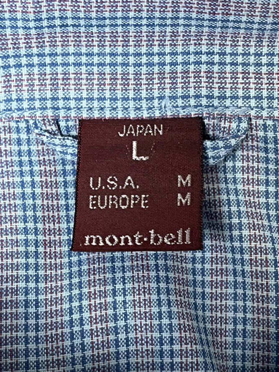 mont-bell 半袖シャツ 半袖 シャツ レディース Lサイズ チェック柄 モンベル 古着 アウトドア_画像2