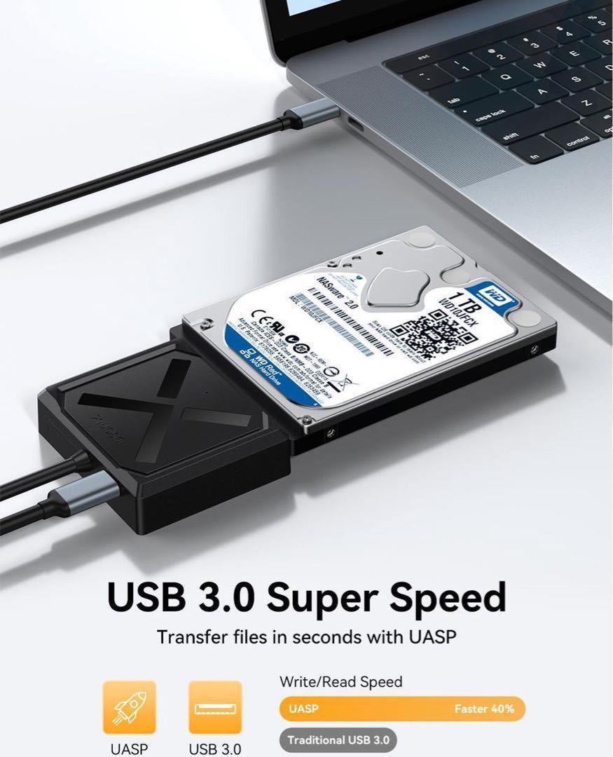 ー大特価ー iDsonix SATA - USB3.0ケーブル 2.5インチHDDおよびSATA HDD/SSD用 ハードドライブリーダーケーブル  シリコン保護カバー付き