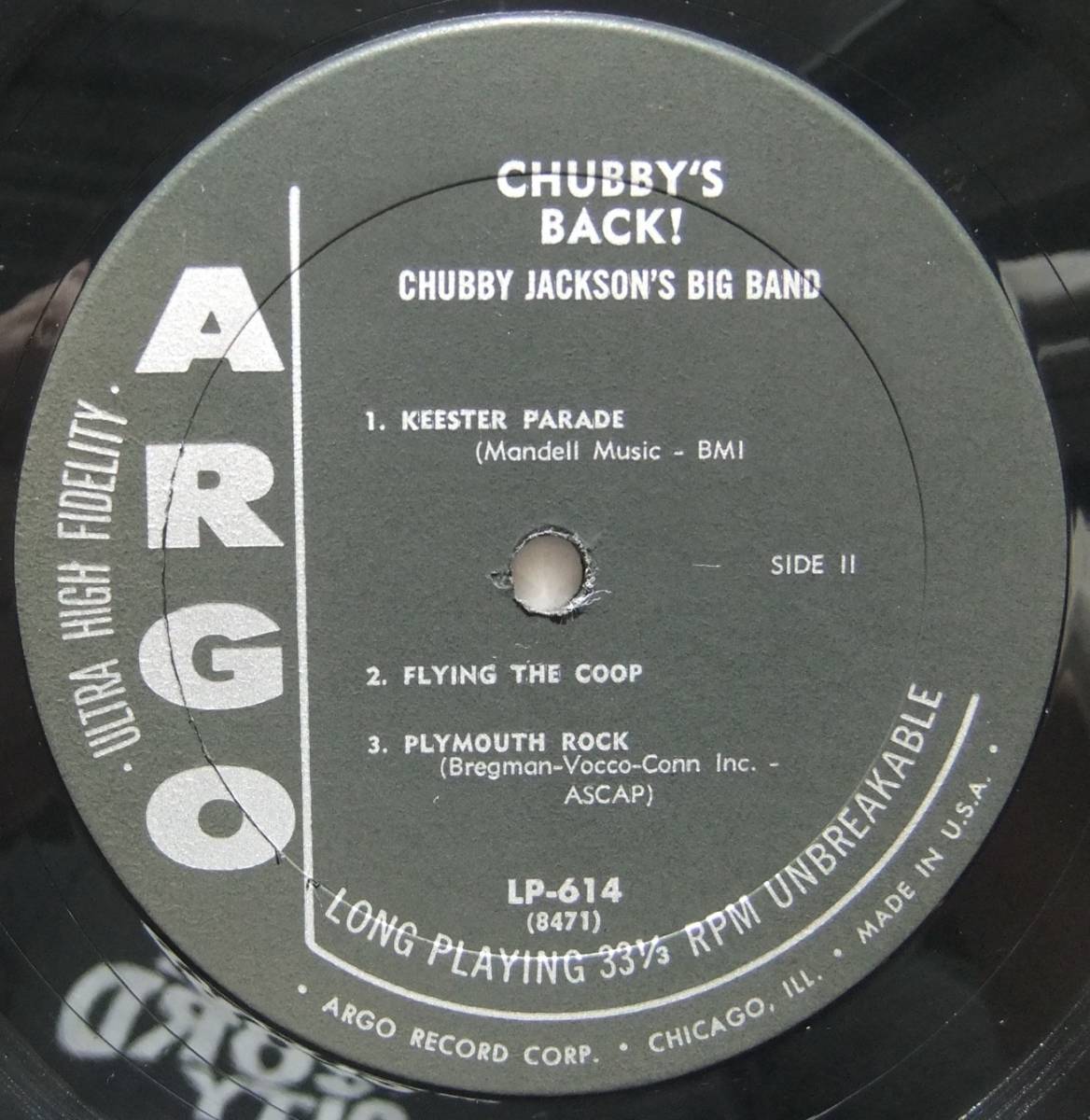 ◆ CHUBBY JACKSON Big Band / Chubby's Back ◆ Argo LP 614 (black) ◆_画像4