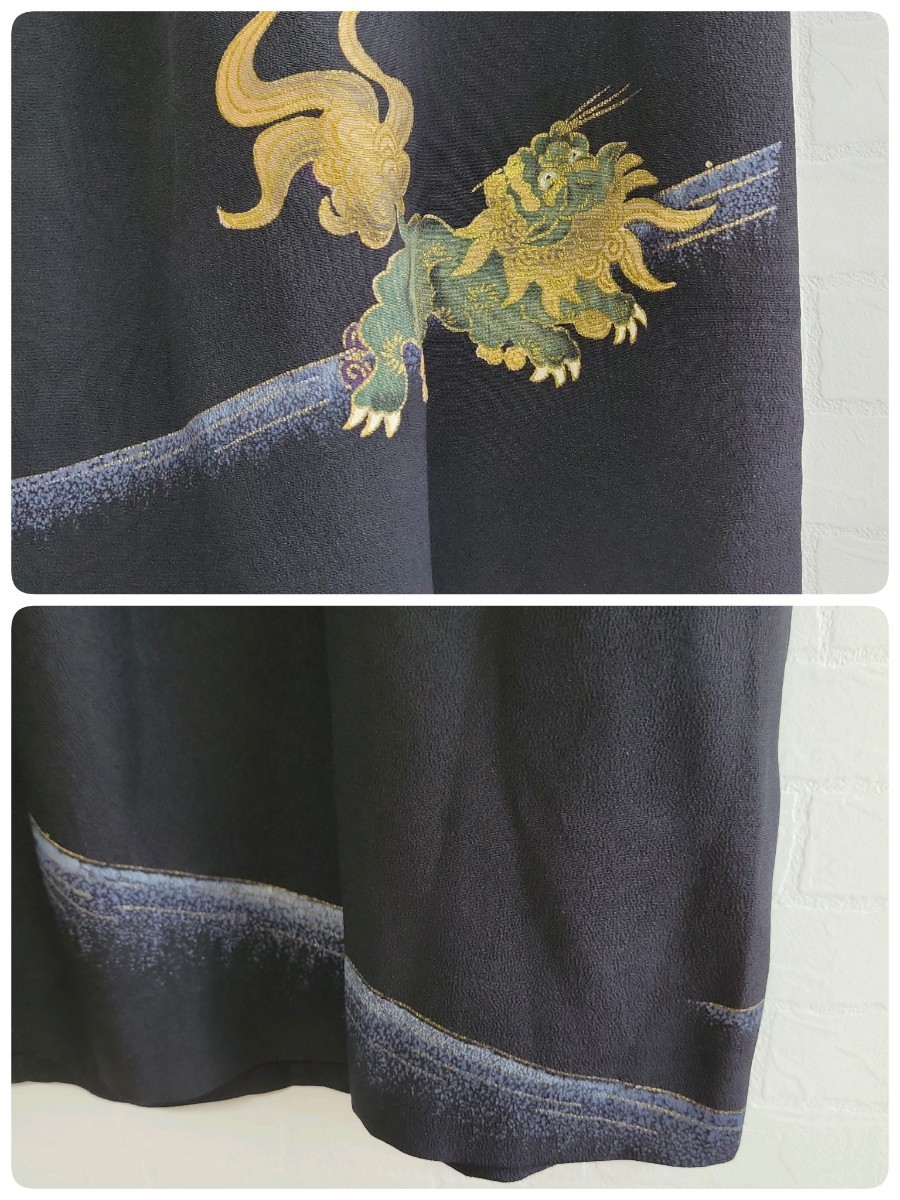 着物リメイク 大きいサイズ 留袖から作ったフォーマルスーツ 13～15号 縮緬 オーガンジーの立ち襟 正絹 シルク 高級お仕立て パーティにの画像10