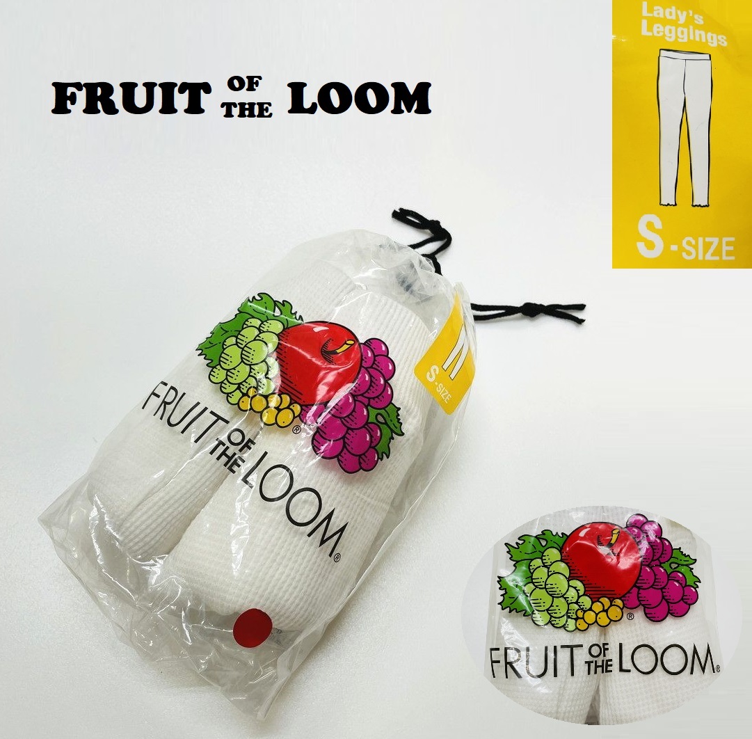 未使用品 /S/ FRUIT OF THE LOOM ホワイト ワッフルレギンス レディース 部屋着 カジュアル ストレッチ シンプル 白 フルーツオブザルーム