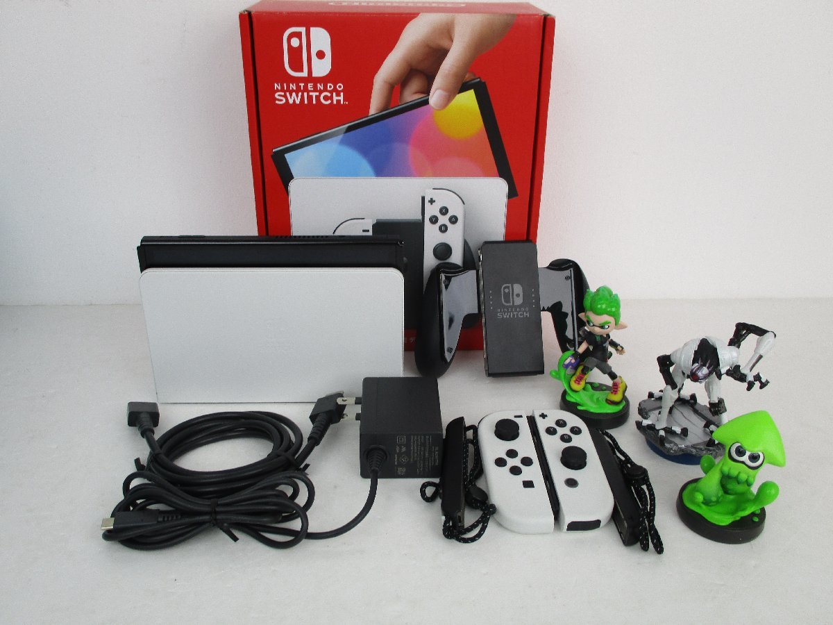 ジャンク品】ニンテンドー スイッチ有機EL本体（ホワイト） アミーボ3