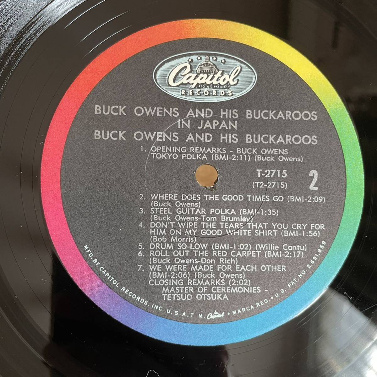 【US盤Org.Mono rainbowレーベル】Buck Owens And His Buckaroos In Japan! (1967) Capitol Records T 2715 厚生年金会館録音_画像5