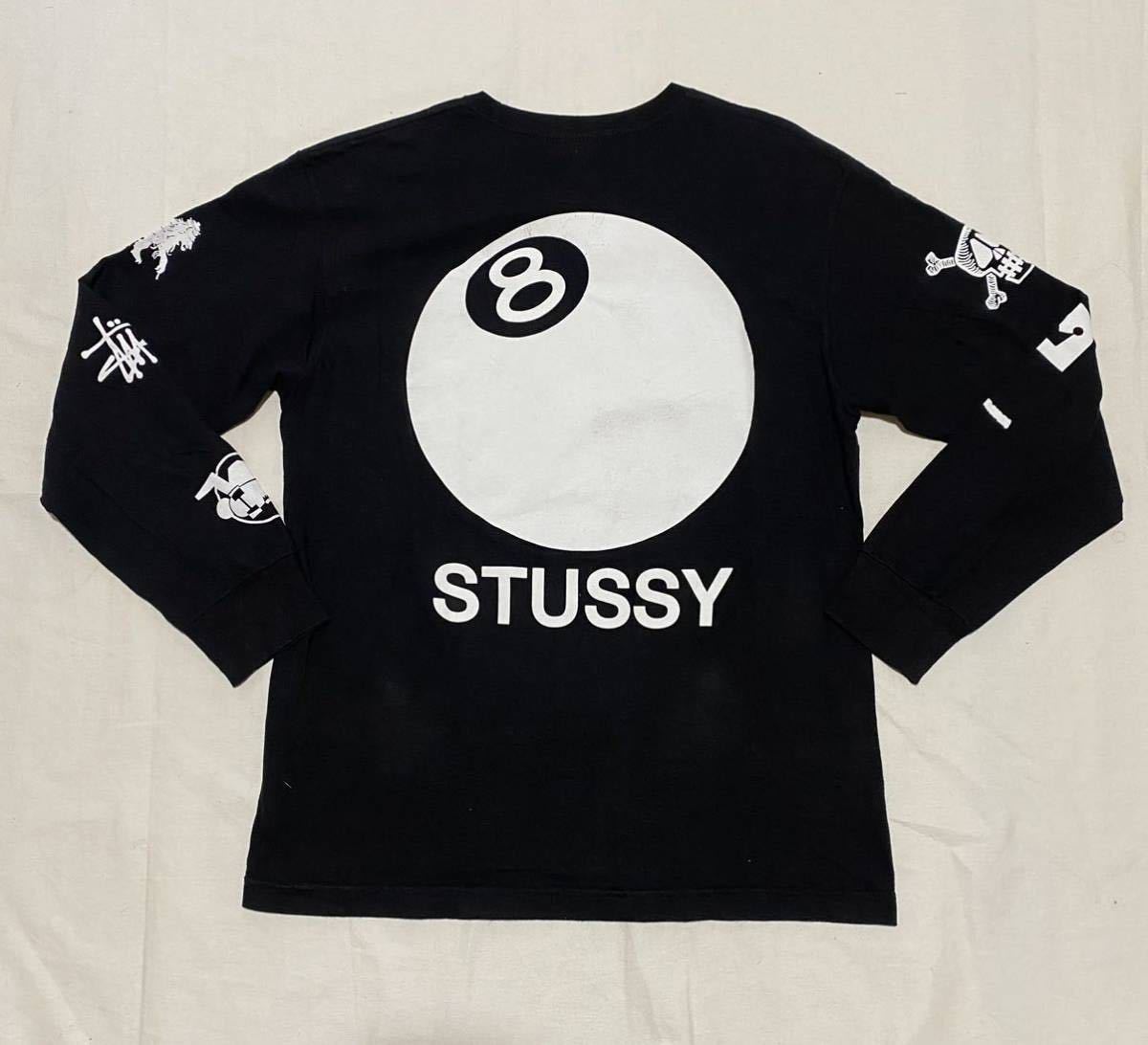 STUSSY ステューシー マルチロゴ　長袖　Tシャツ ロンT 黒　ブラック クラウン　8ボール　シャネル　スカル　90s 00s_画像2