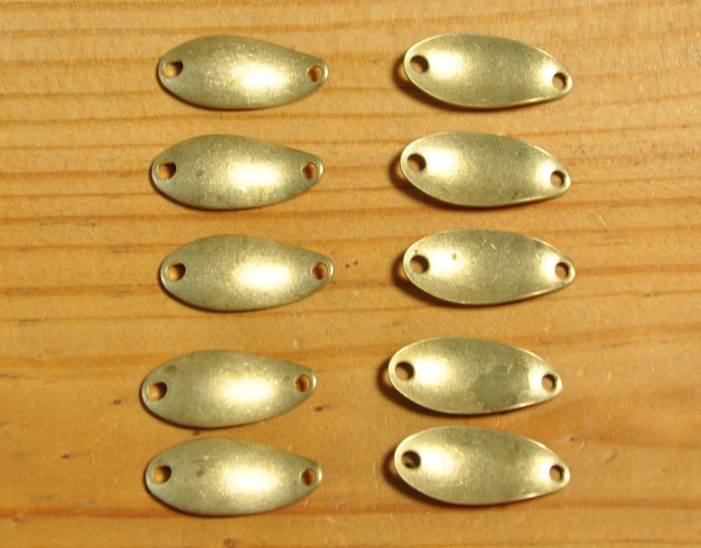 1.5g 2.4cm スプーン マイクロ ミニスプーン ルアー オリジナル 自作 DIY 材料 渓流 管釣り ヤマメ イワナ トラウト 真鍮 ゴールド 10個の画像1