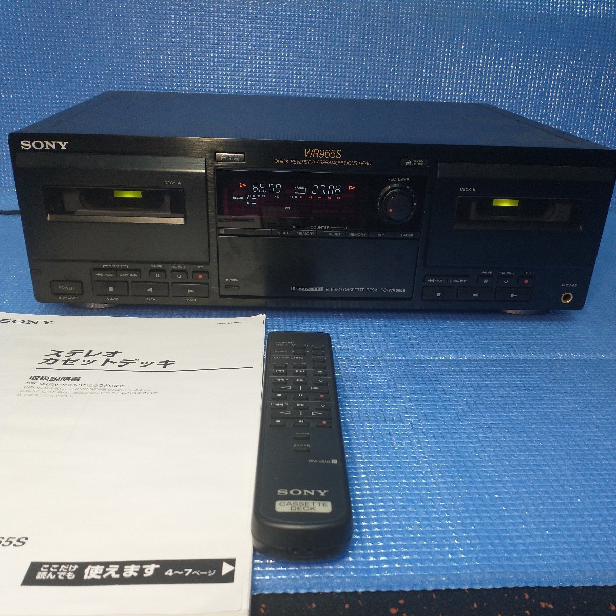 ★★ ソニー SONY ダブルオートリバース カセットデッキ　TC-WR965S 整備品　リモコン作動_画像1