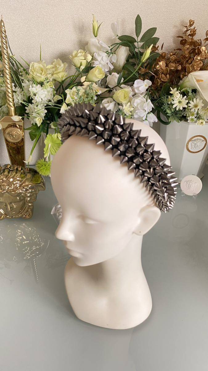  лента-ободок заклепки аксессуары для волос металлик серебряный серебряный 