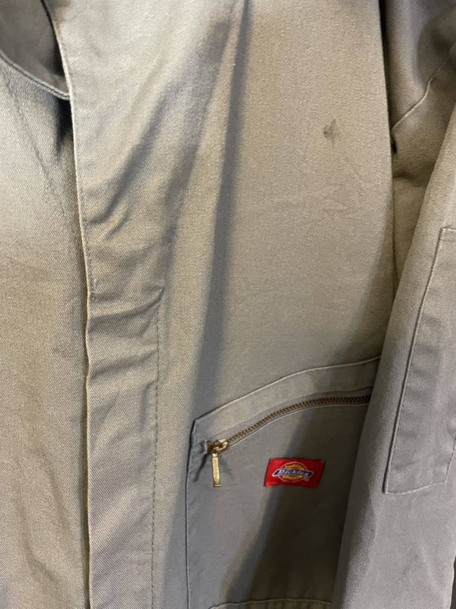 つなぎ　ツナギ　グレー系　XL ビックサイズ　訳あり　オールインワン　ディッキーズ dickies アメリカ古着　エンジニア　メカニック_画像3