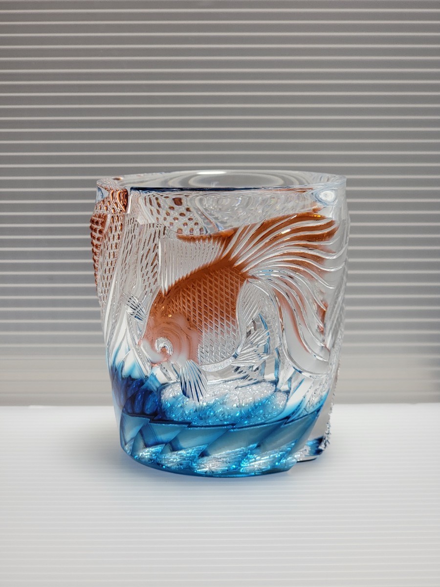 Yahoo!オークション - 【但野英芳】 江戸切子 グラス 金魚彫刻 Yahoo!オークション - 【但野英芳】 江戸切子 グラス 金魚彫刻