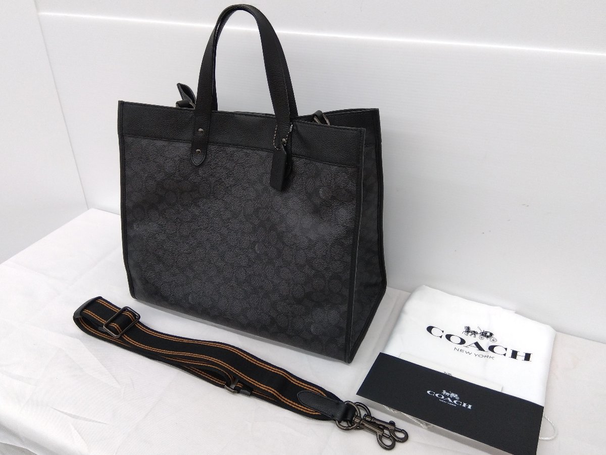 COACH トートバッグ C7674 フィールドトート40 ブラック グレー コーチ