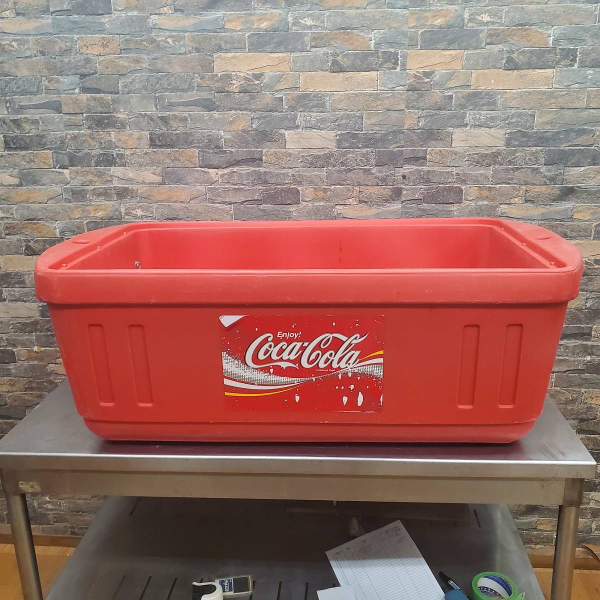 ★☆U122 Coca-Cola コカ・コーラ どぶづけ ボックス クーラーボックス イベントクーラー ☆★_画像4
