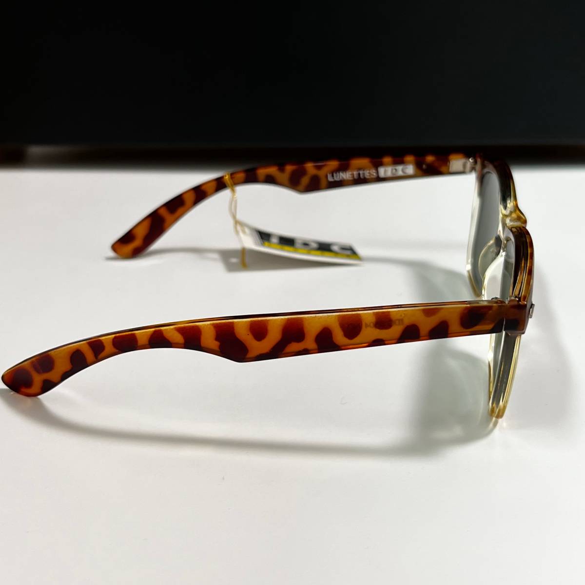 デッドストック◆I.D.C. 5504 NO.2 MADE IN FRANCE 未使用品 90's VINTAGE IDC アイディーシー サングラス eyewear ブラウン レオパード