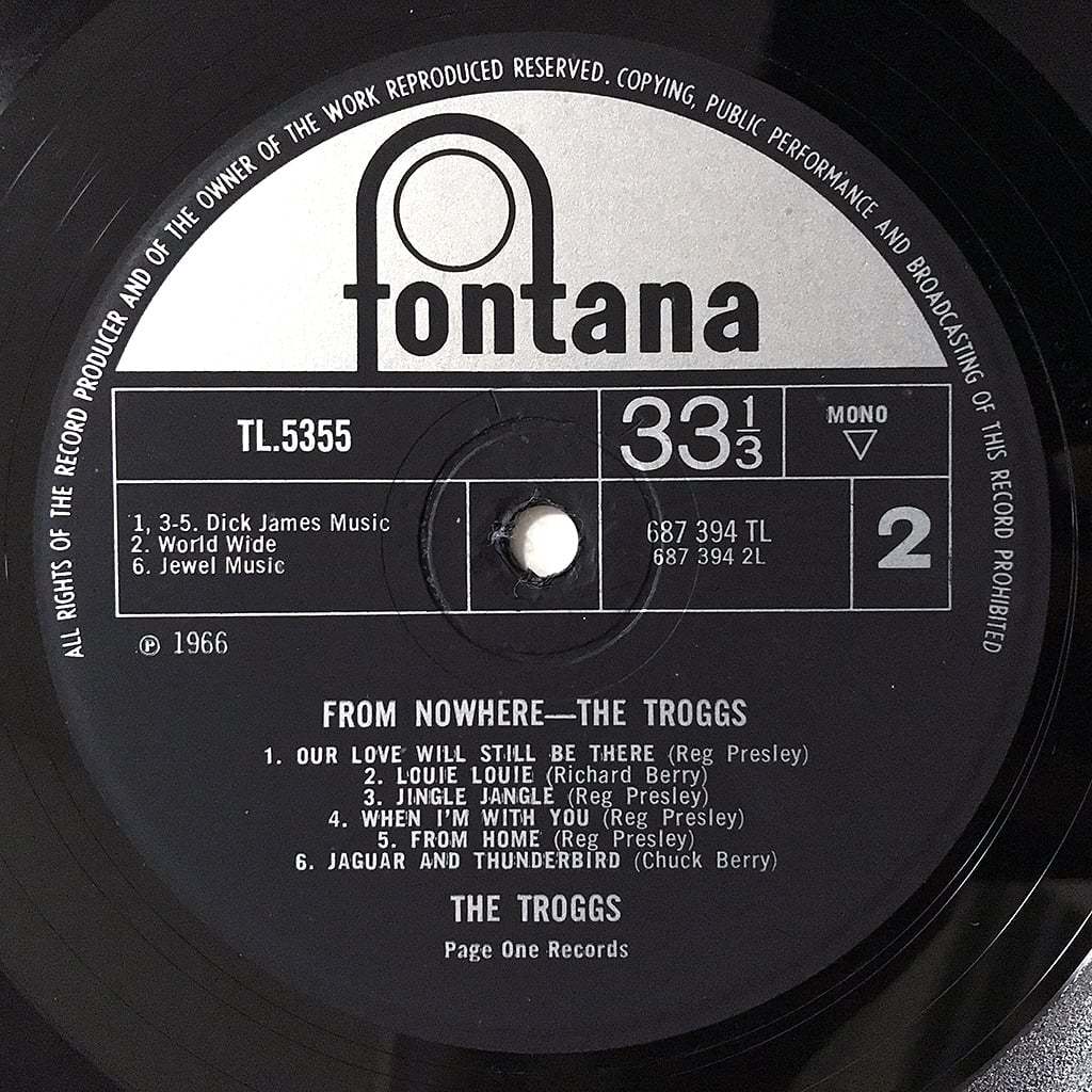UK イギリス盤 ORIG LP■Troggs■From Nowhere The Troggs■Fontana 有名な「Wild Things」を収録 1stアルバム モノラル【試聴できます】_画像6