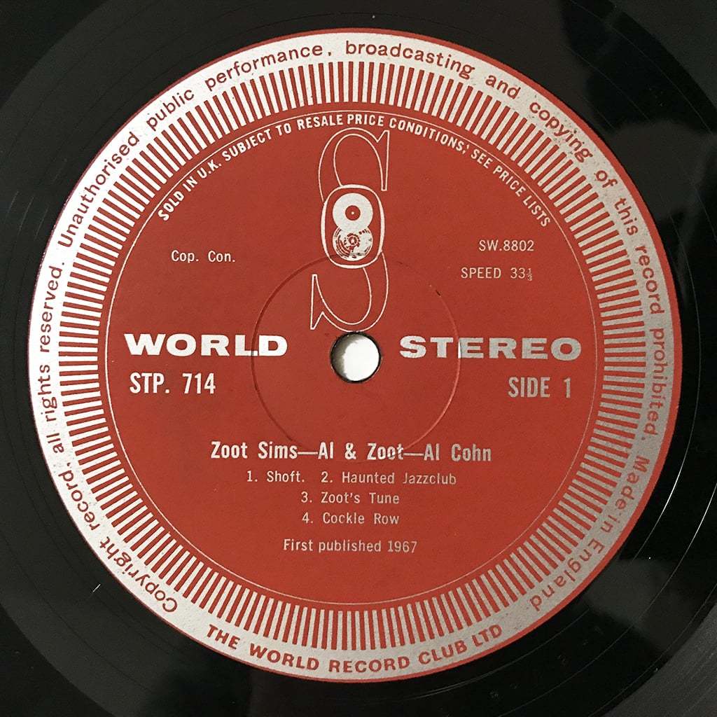 UK イギリス盤 ORIG LP■Al Cohn / Zoot Sims■Al & Zoot In London■World Record Club オリジナル ステレオ【試聴できます】_画像5