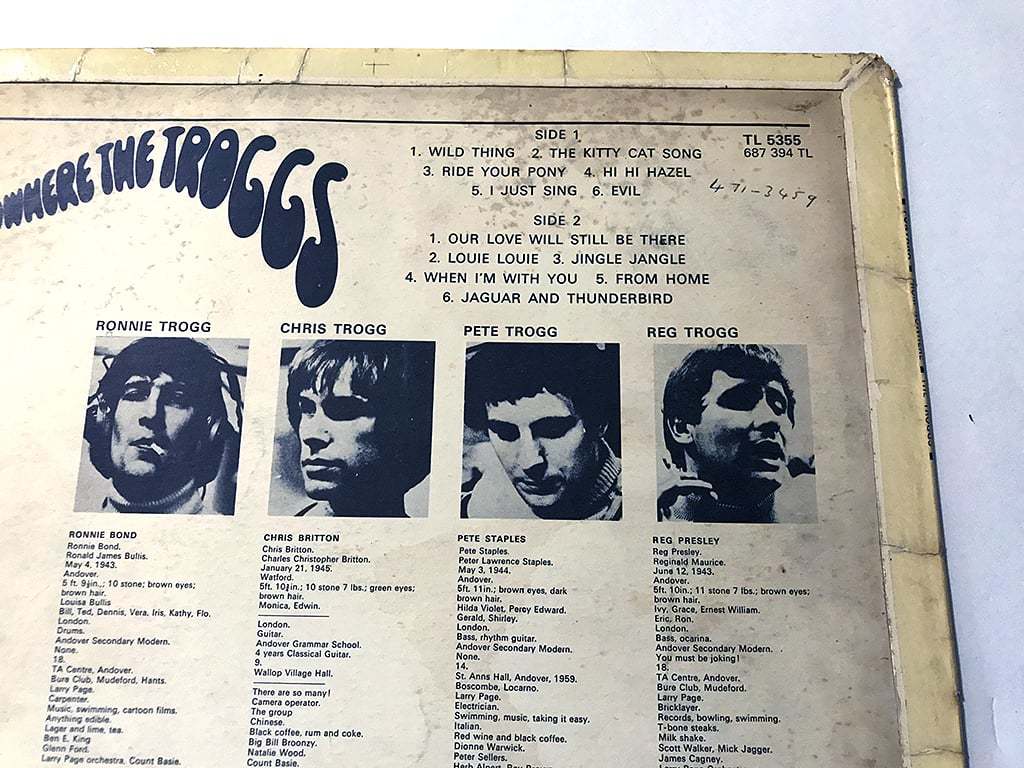 UK イギリス盤 ORIG LP■Troggs■From Nowhere The Troggs■Fontana 有名な「Wild Things」を収録 1stアルバム モノラル【試聴できます】_画像9