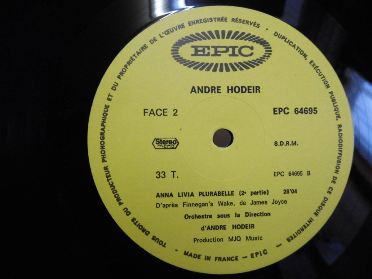 LP ANDRE HODEIR / ANNA LIVIA PLURABELLE 輸入盤EPC