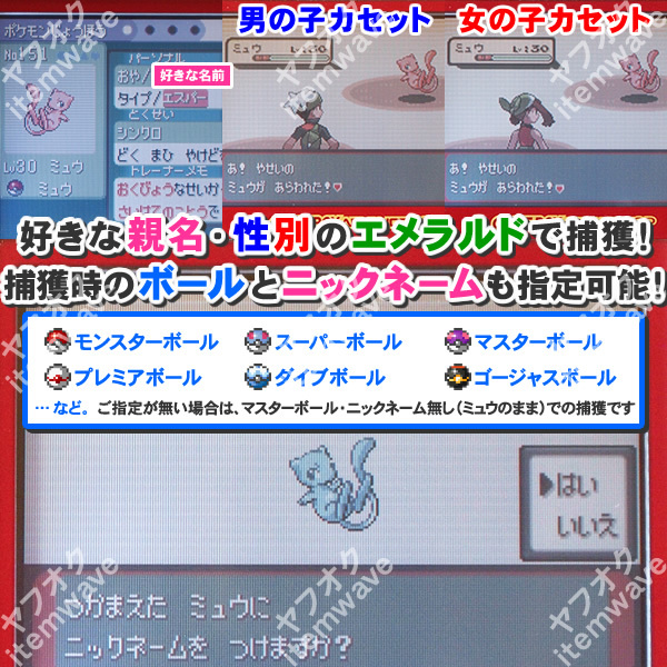 ポケモンオメガルビー ミュウ&色違いミュウ 正規エメラルド産 ふるびたかいず ポケモンバンク HOME 剣盾 スカーレットバイオレット 3DS GBAの画像3