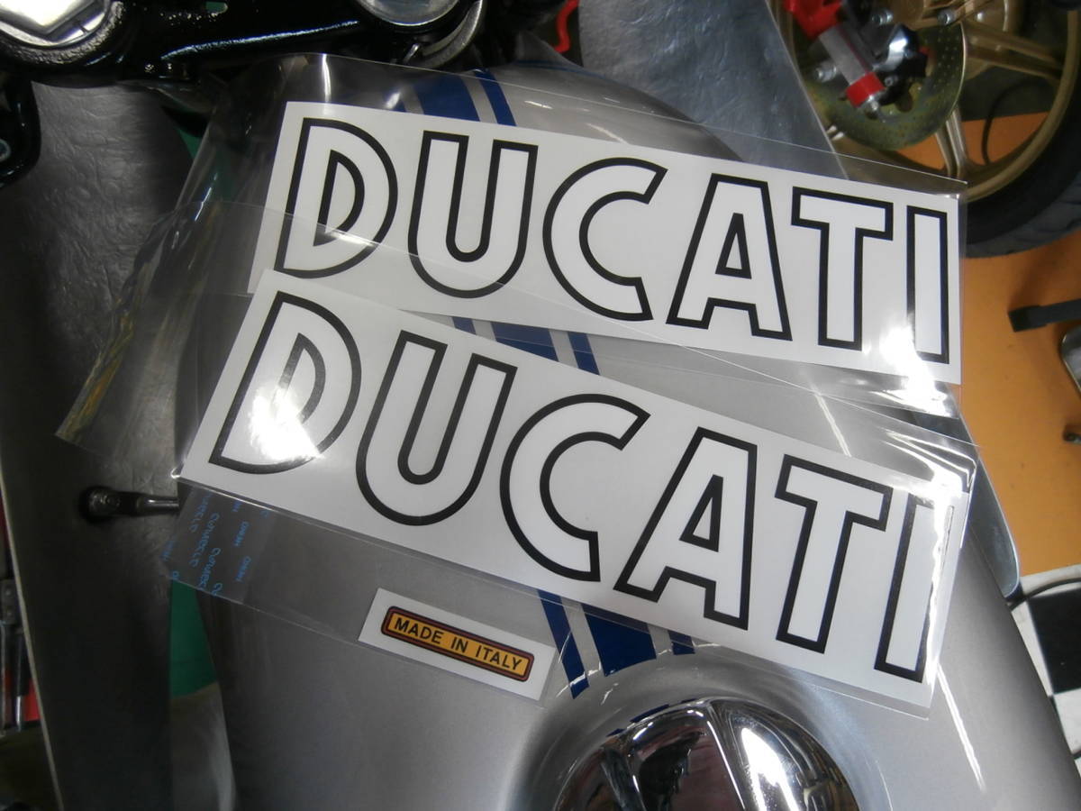 ☆ベベルステッカー☆DUCATI☆900SS/750SS 3枚5,800円 旧ロゴDUCATI2枚＋MADE IN ITALY1枚イモラタンク MHR改900SSにも_MADE IN ITALY付 色は3色から選択可！