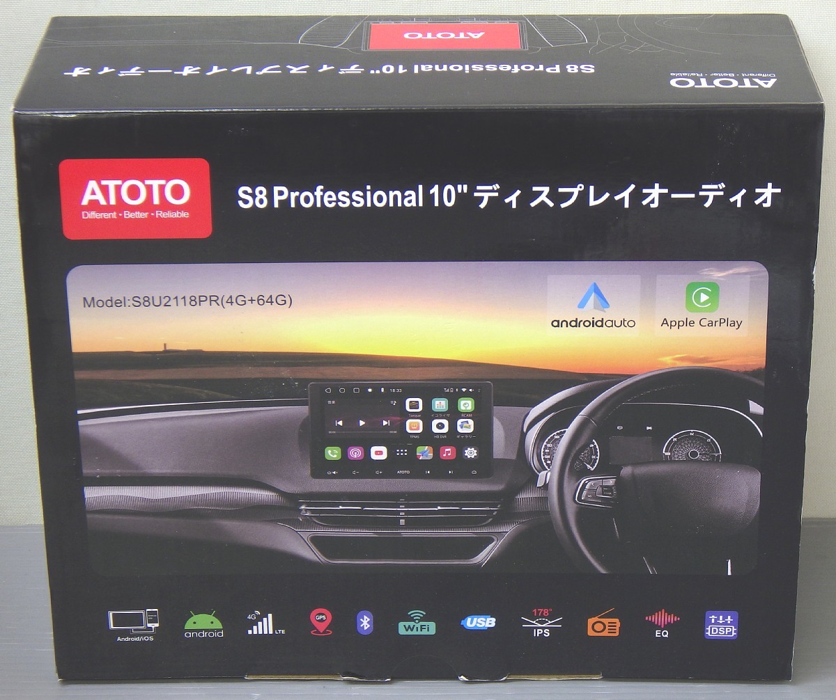 新品開梱品 アトト 10インチ 2DIN ディスプレイ オーディオ ATOTO S8U2118PR CarPlay Android Auto 4GLTE GPS Wi-Fi Bluetooth カーナビ_画像1