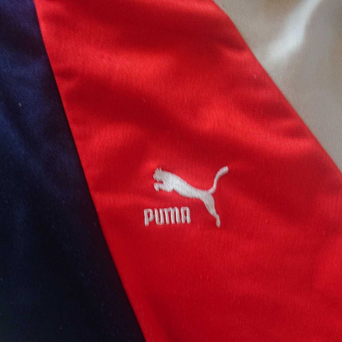 ★激レア物 3色 vintage PUMA ジャージ 紺x赤×灰 カラー フィリピン製 ヴィンテージ ビンテージ プーマ Sサイズ 80s 90s 希少★_画像2