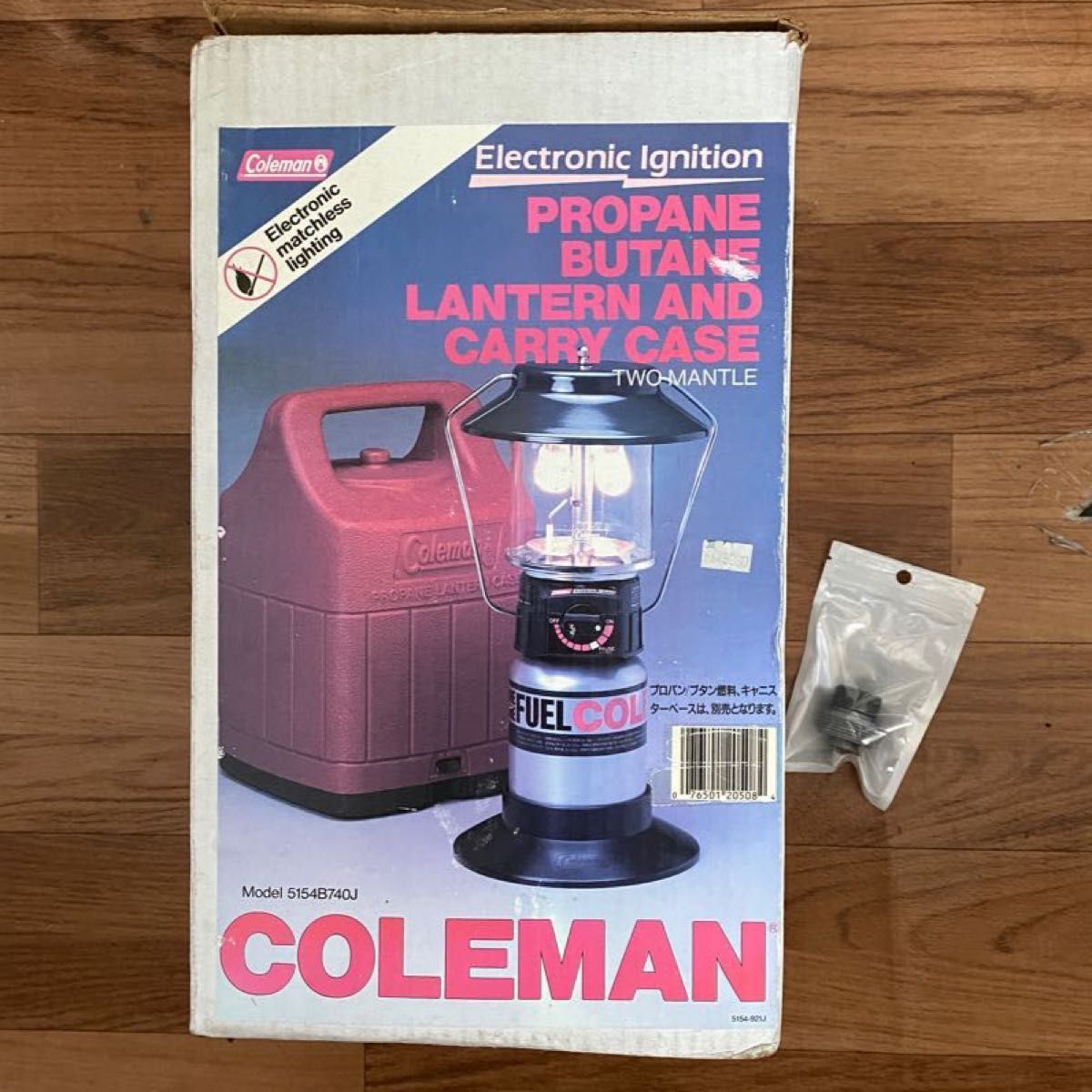 Coleman 廃盤品 ガスランタン キャンピングムーン 変換アダプター付 レア 5154B740J ビンテージ 凸型 コールマン