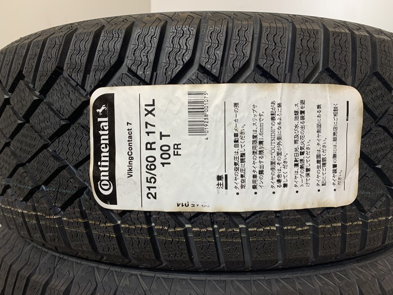 【送料無料】未使用 4本セット 215/60R17 100T XL(WCO001-4) CONTINENTAL Viking contact 7　2018年　スタッドレス 215/60/17_画像2