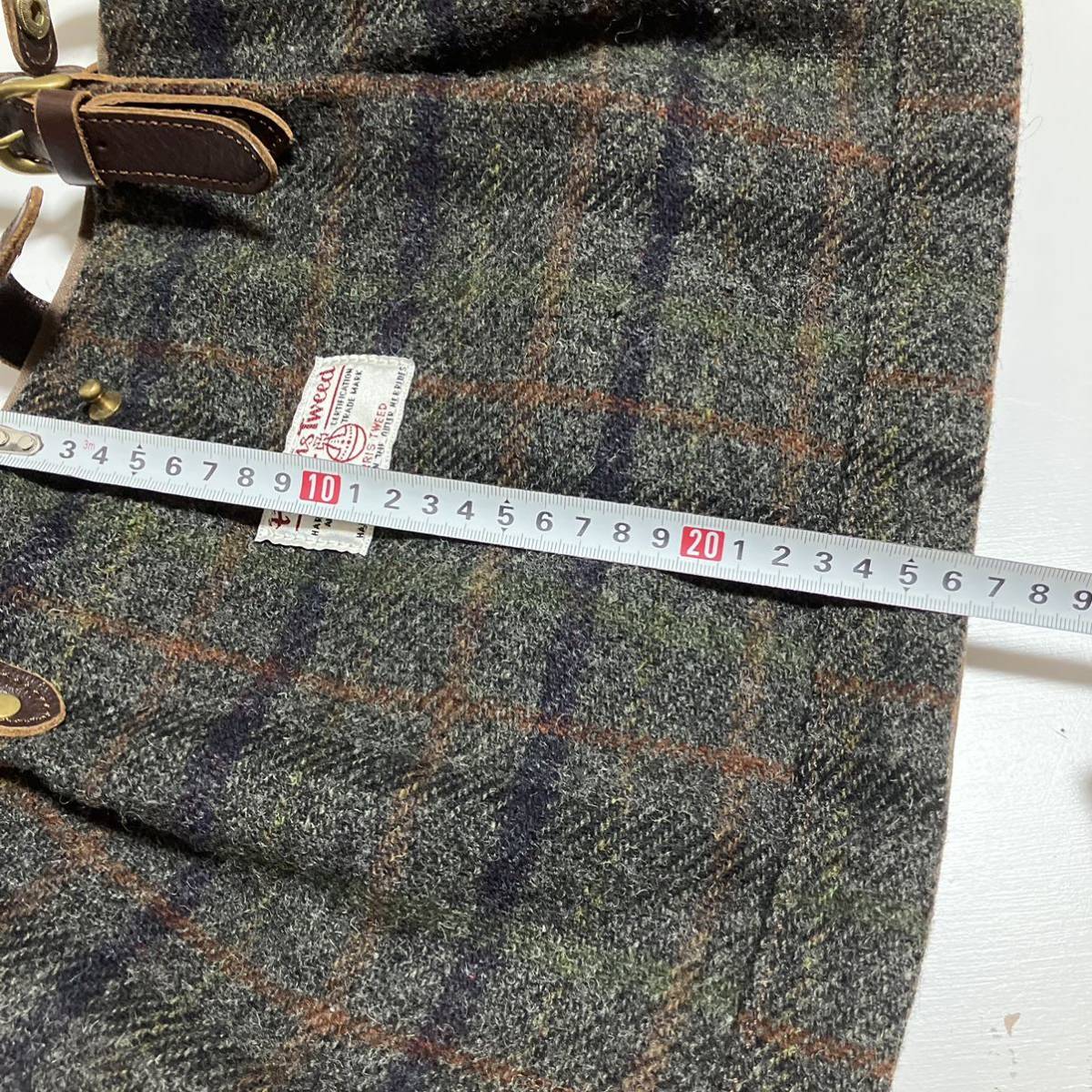 【wm500】美品 フォルナxハリスツイード セミショルダーバッグ 牛革 羊毛 Folna x Harris Tweed_画像9