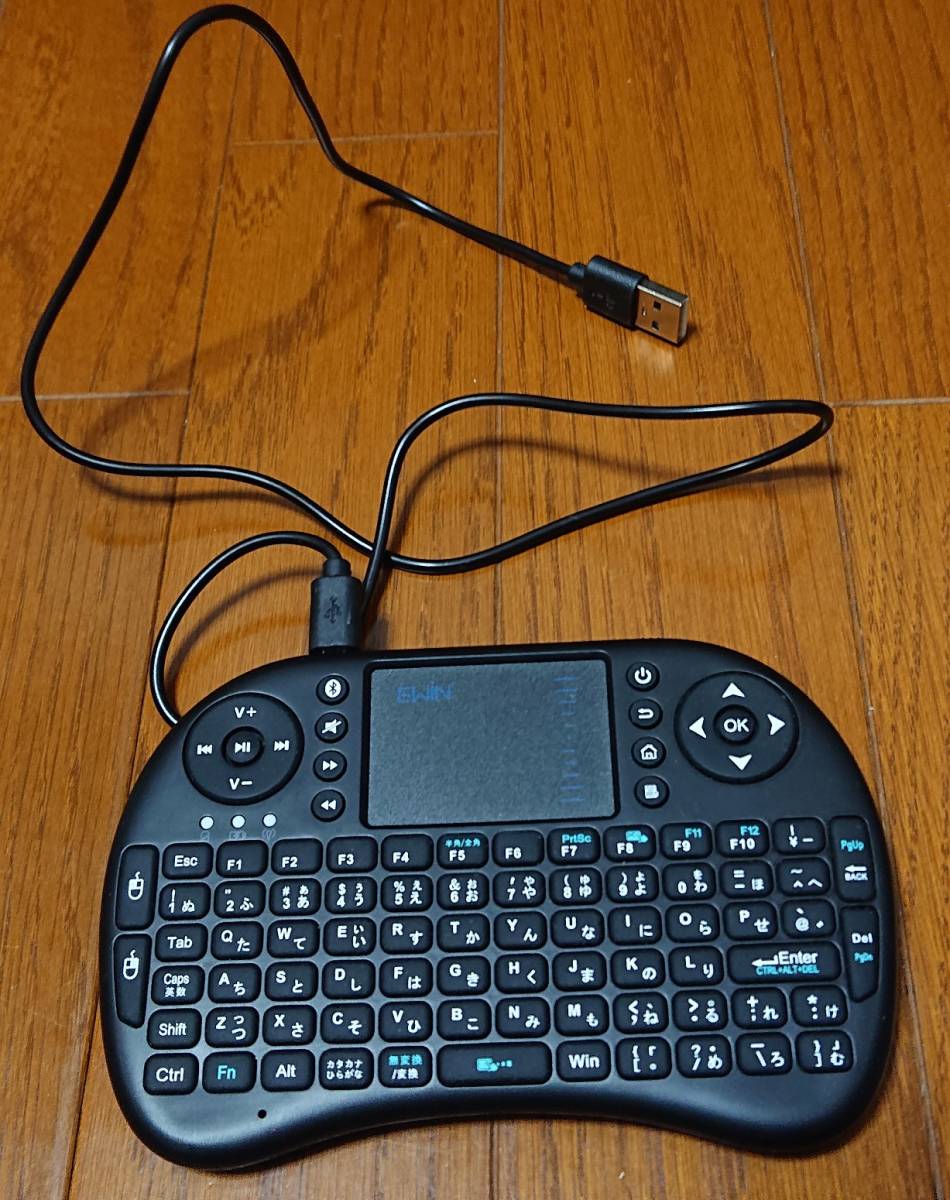 （本体＆ケーブルのみ）Ewin 超小型ワイヤレスキーボード EW-RB03 ブラック Bluetooth接続 Windowsで動作確認 _画像1