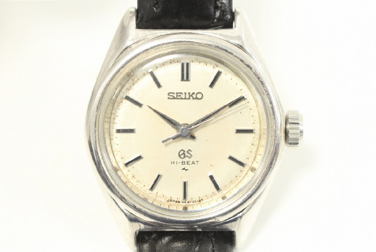 【1円～】SEIKO セイコー グランドセイコー 1964-0010 手巻き シルバー文字盤 レディース 腕時計 稼動品 ベルト社外品 10-F047Y/1/60P_画像1