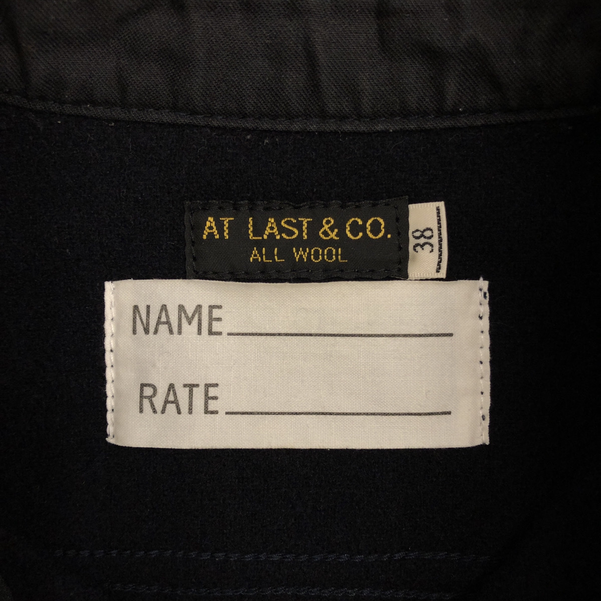 ★ AtLast&Co アットラスト CPO Shirtt Jacket シャツ ジャケット アウター アメリカ海軍下士官 無地 ダークネイビー 紺 サイズ38 104_画像6