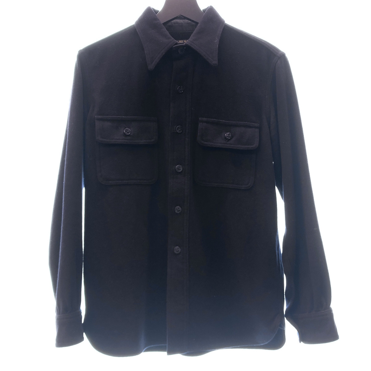 ★ AtLast&Co アットラスト CPO Shirtt Jacket シャツ ジャケット アウター アメリカ海軍下士官 無地 ダークネイビー 紺 サイズ38 104_画像2